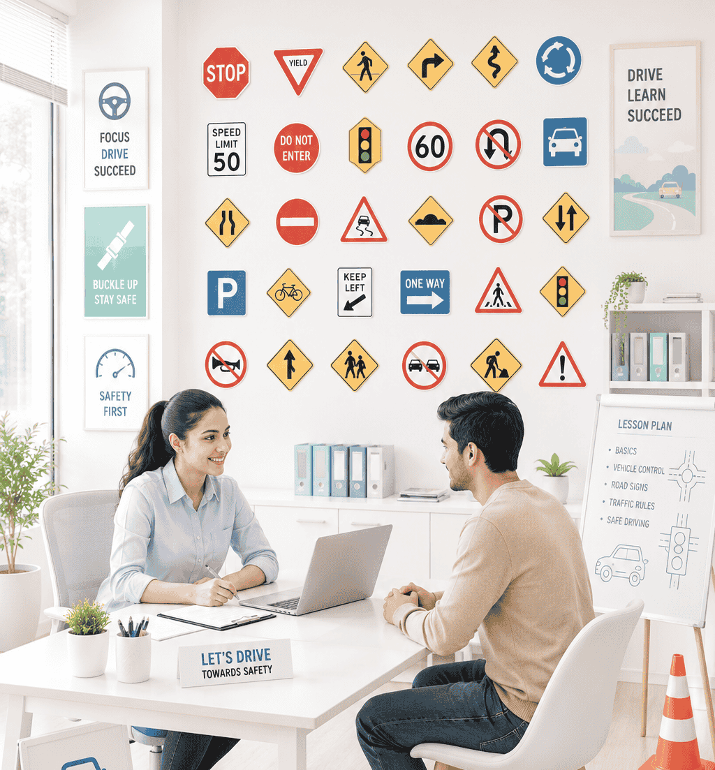 Smartphone scheduling interface for driving school app